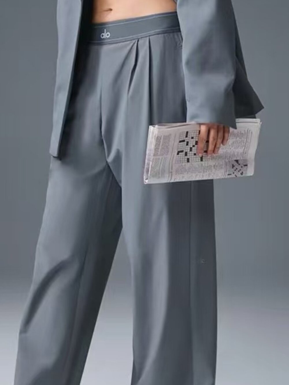 NWT🏯🥈 ALO Yoga (Regular) Suit Up Trouser Steel Grey High-end casual style